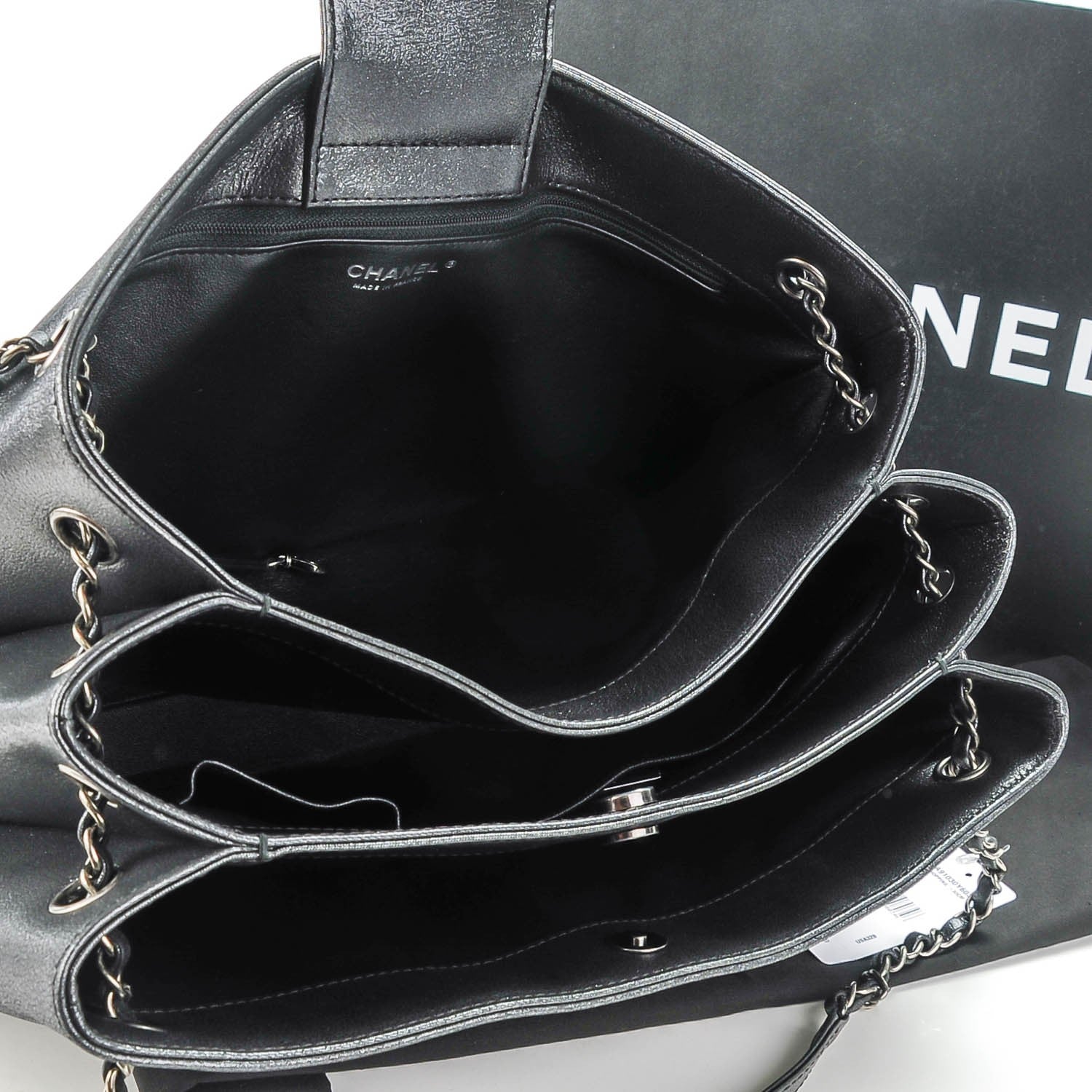 Chanel Iridescent Calfskin CC East West Shopping Tote Black 5 of 7