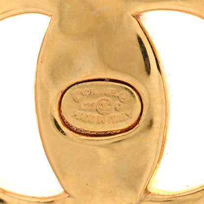 Chanel Crystal Heart CC Earrings Gold 4 of 4