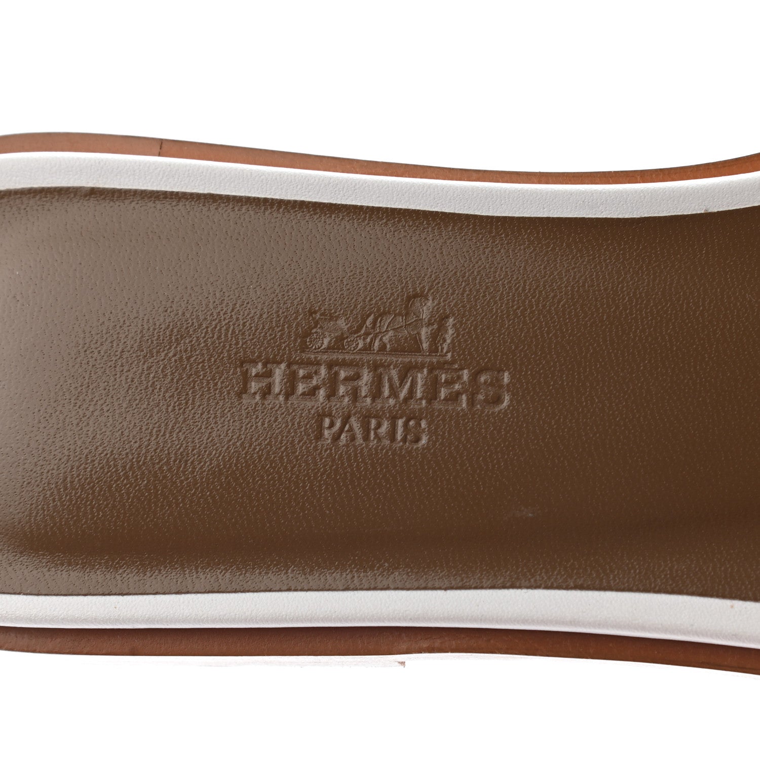 Hermes Box Calfskin Oran Sandals 36 White 6 of 8