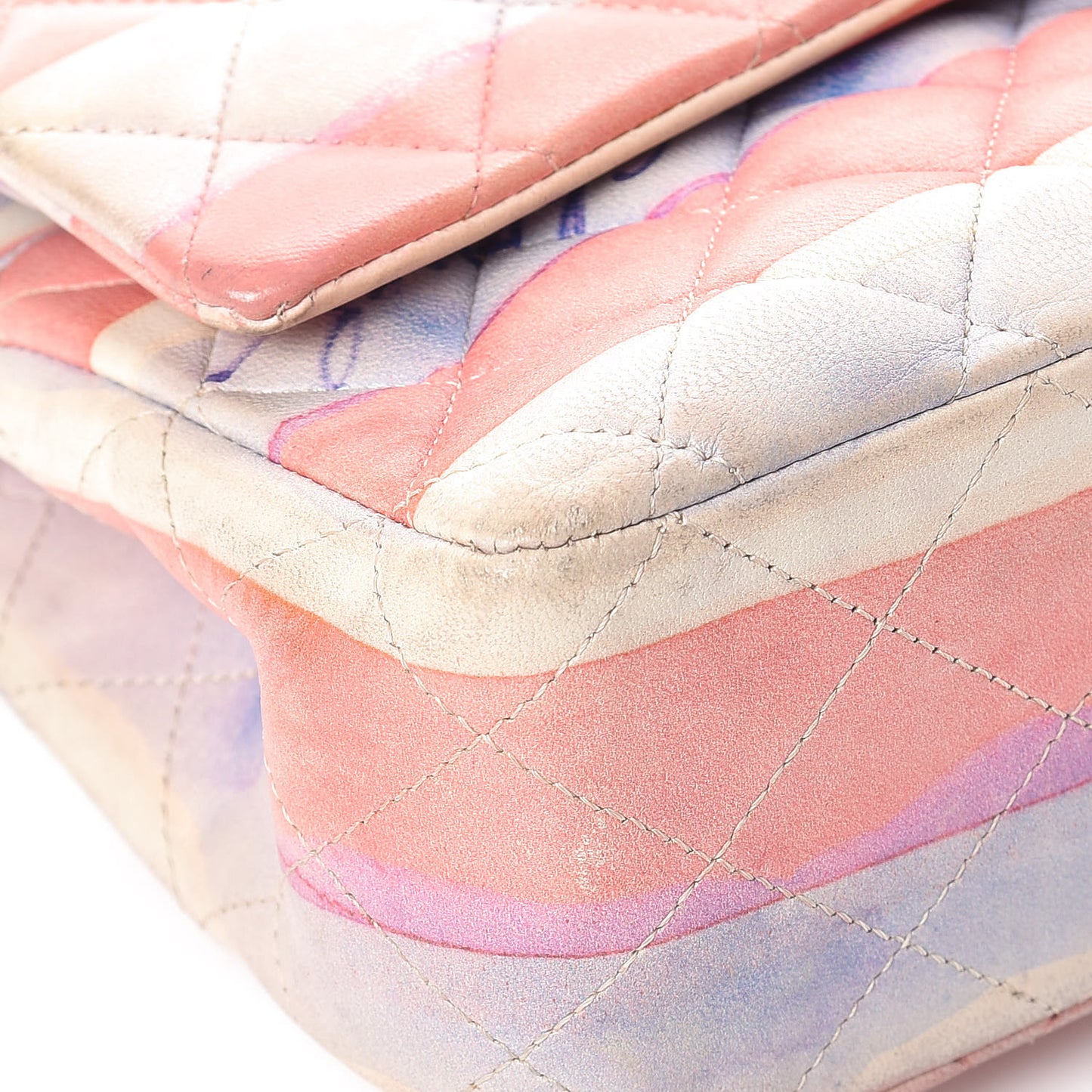 Lambskin Quilted Medium Double Flap Multicolor