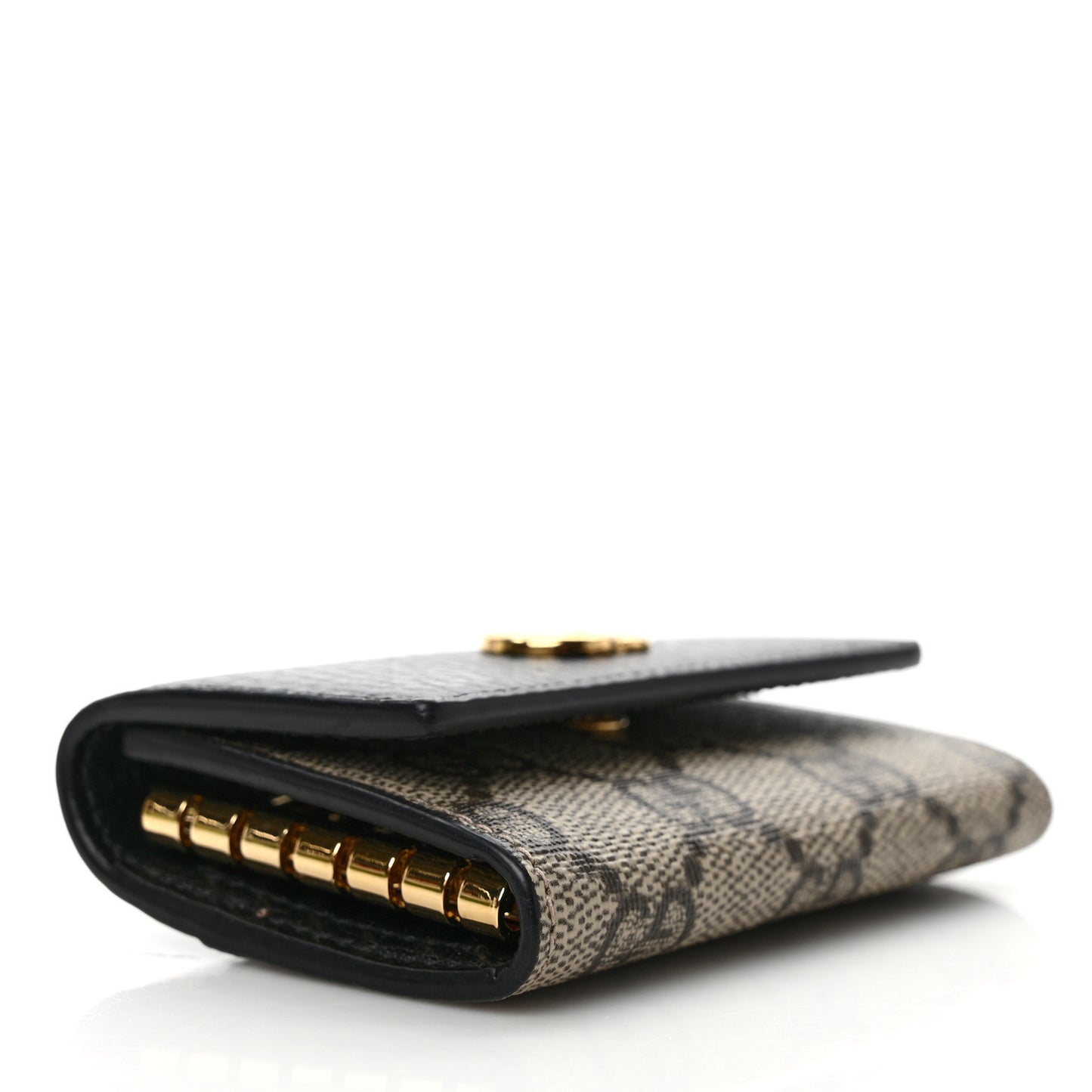 Dollar Calfskin GG Supreme Monogram GG Marmont 6 Key Holder Case Black Beige Ebony