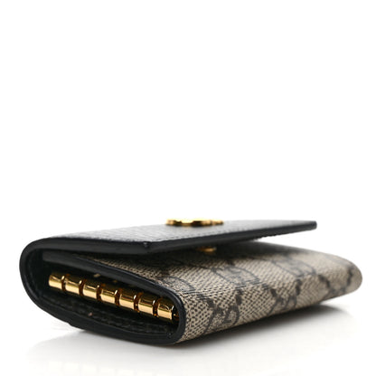 Gucci Dollar Calfskin GG Supreme Monogram GG Marmont 6 Key Holder Case Black Beige Ebony 4 of 7