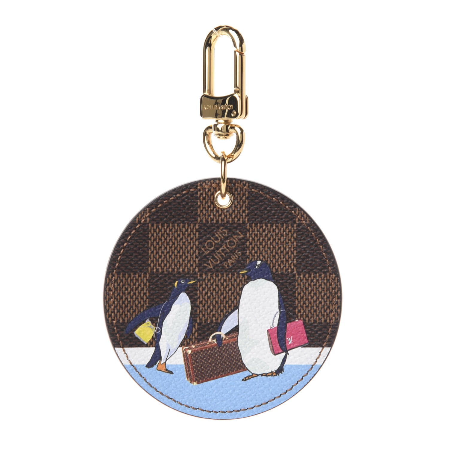 Louis Vuitton Damier Ebene Illustre Manchot Bag Charm Key Ring 1 of 4