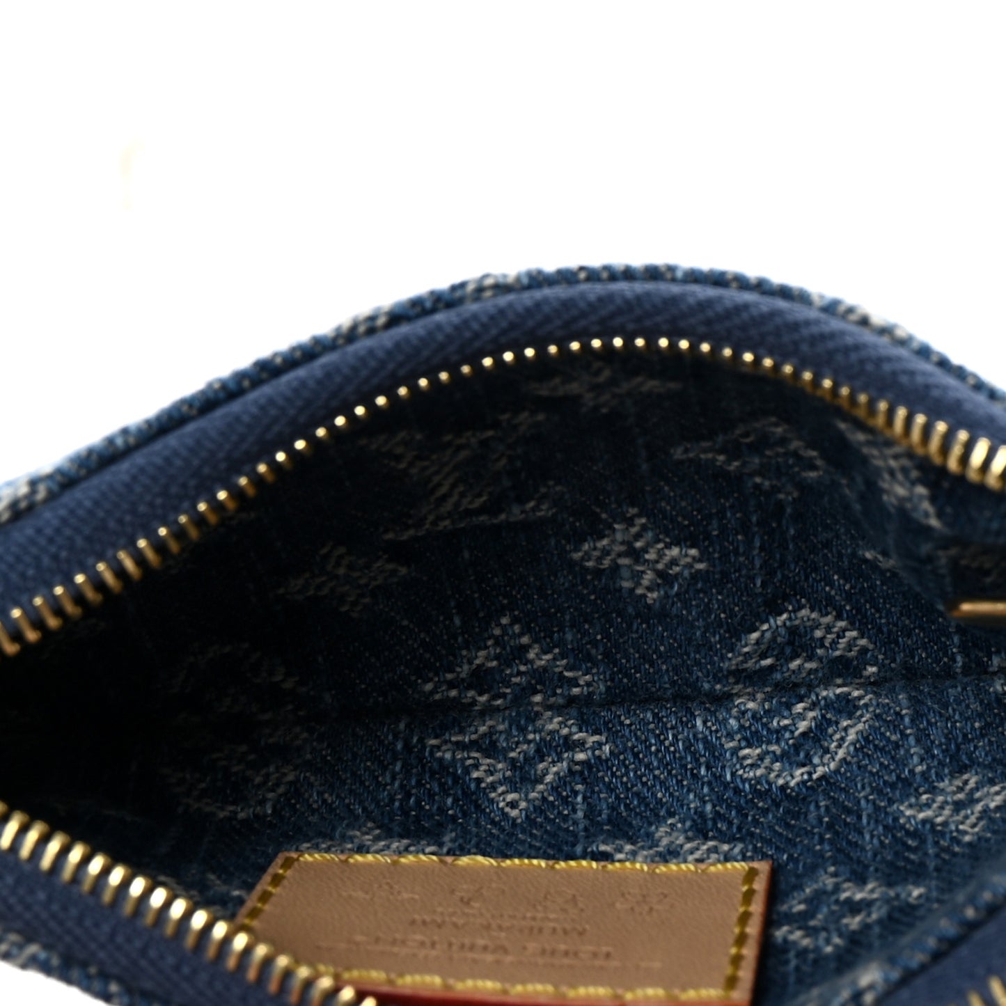 LV X TM Monogram Denim Cerises Key Pouch Blue