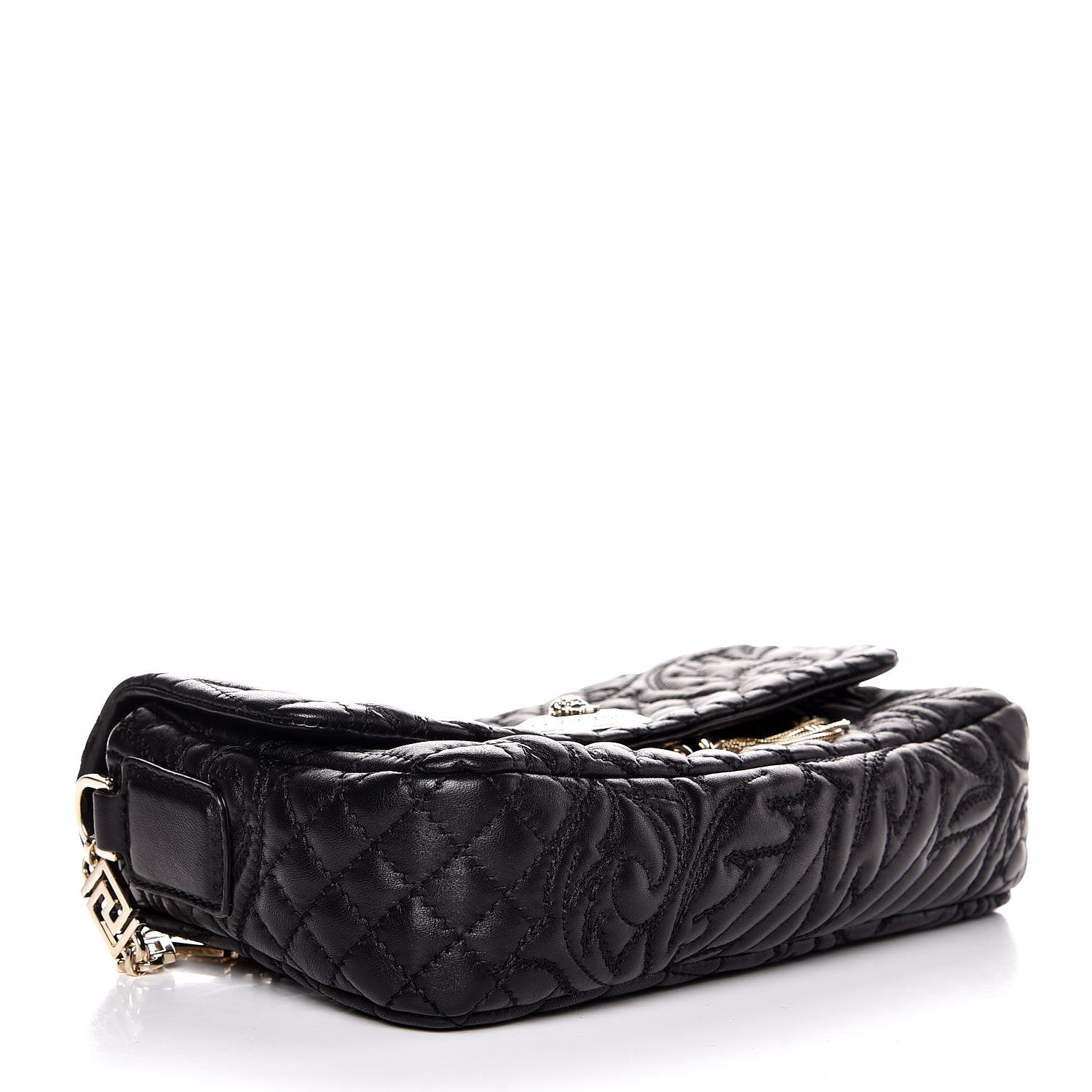 Versace Nappa Barocco Quilted Calliope Vanitas Shoulder Bag Black 4 of 8