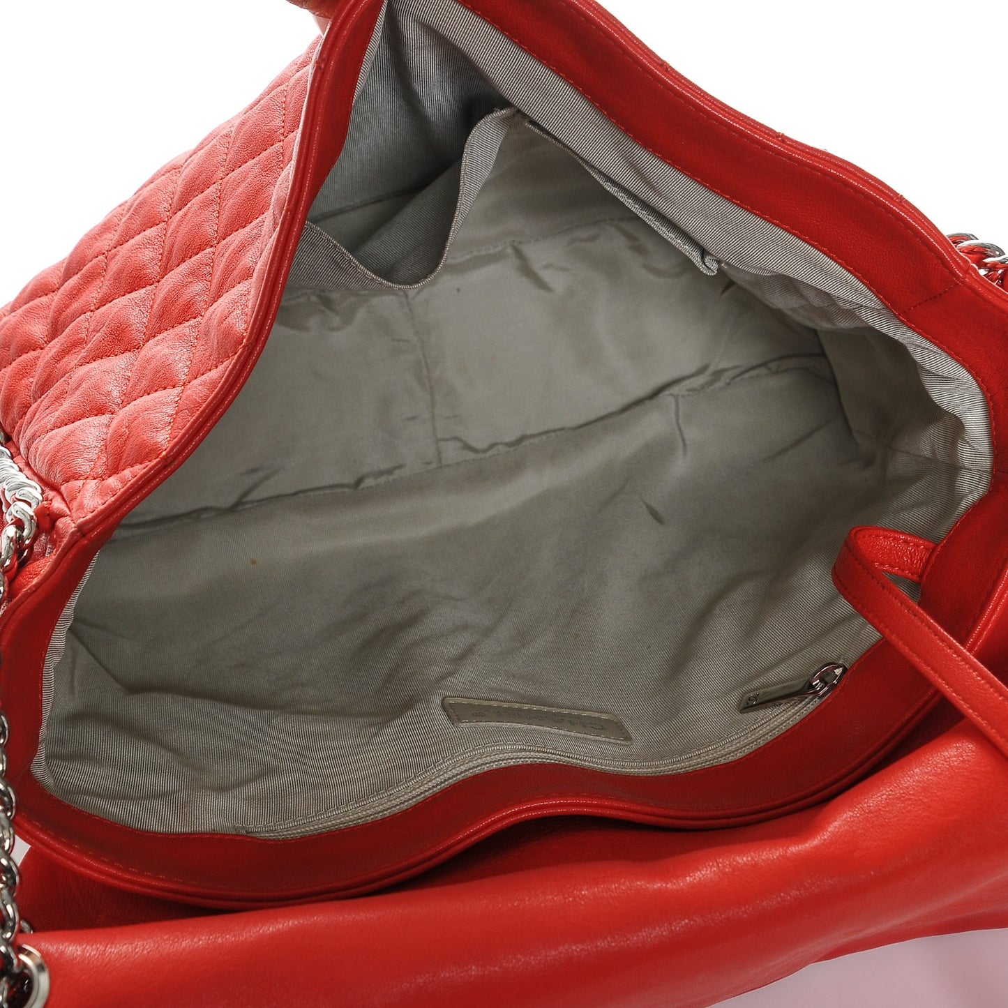 Washed Lambskin Quilted Maxi Chain Around Flap Red