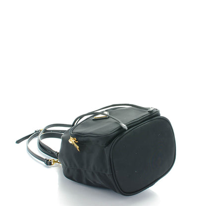 Prada Saffiano Tessuto Nylon Mini Bucket Crossbody Bag Black 4 of 8