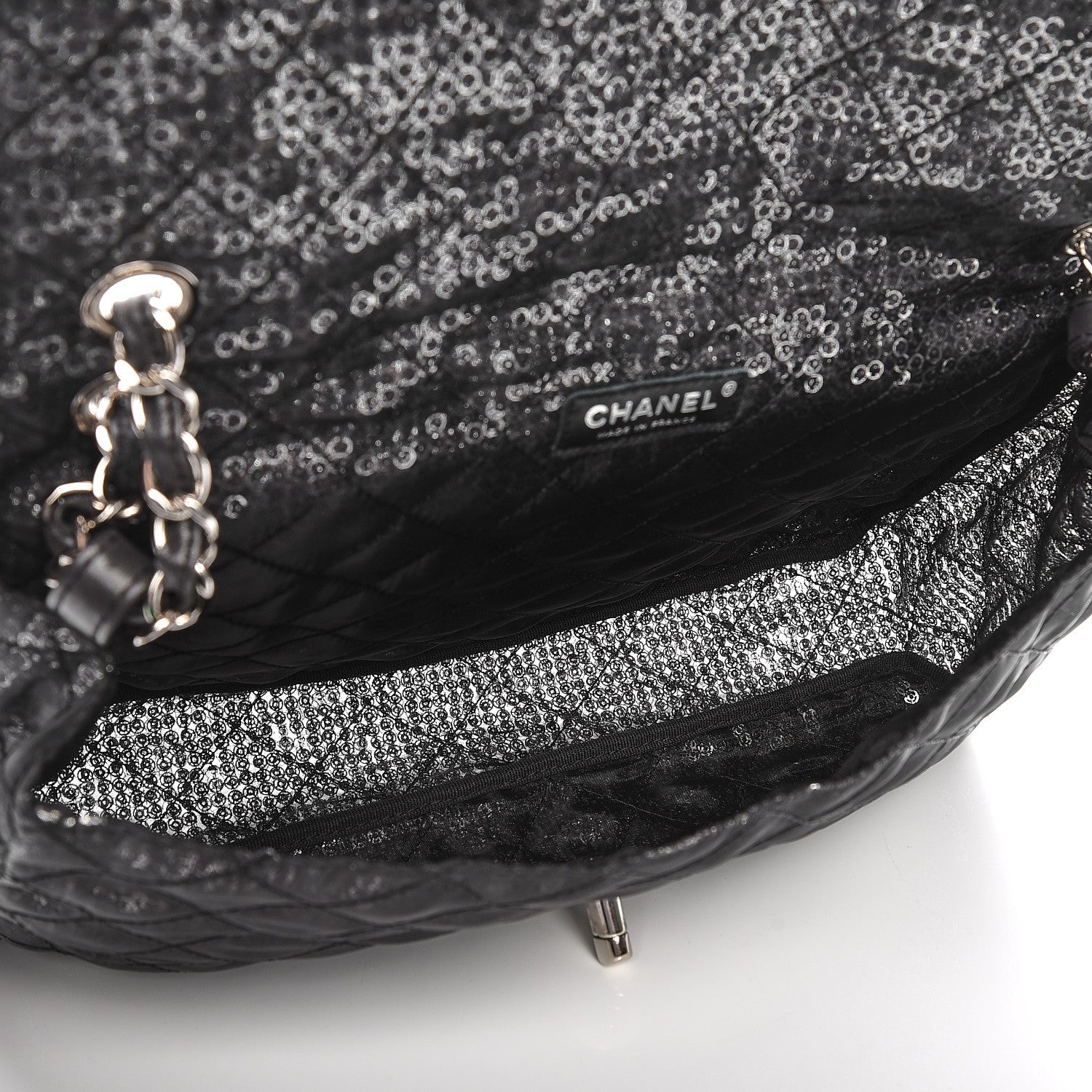 Chanel Hidden Sequin Maxi Flap Black 5 of 7
