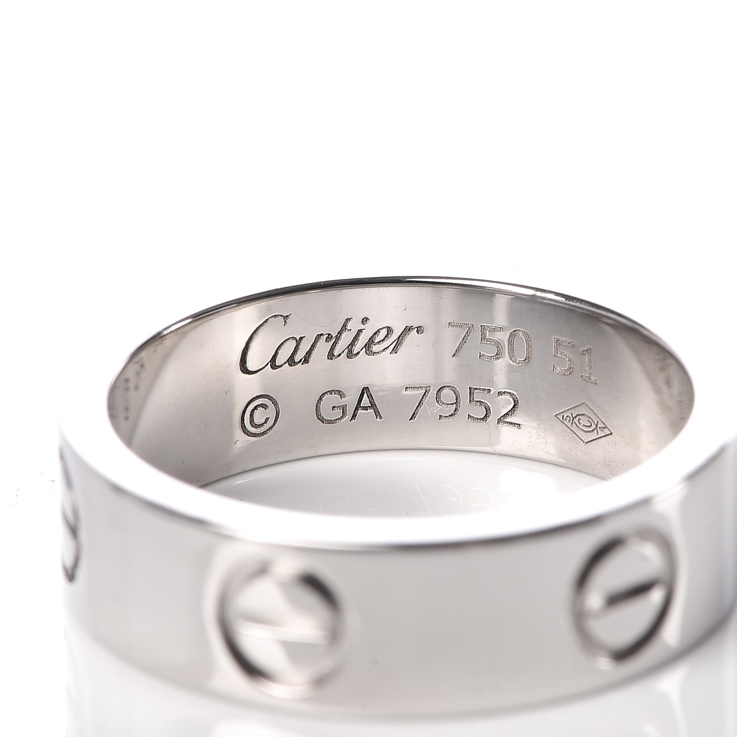 18K White Gold 5.5mm LOVE Ring 51 5.75