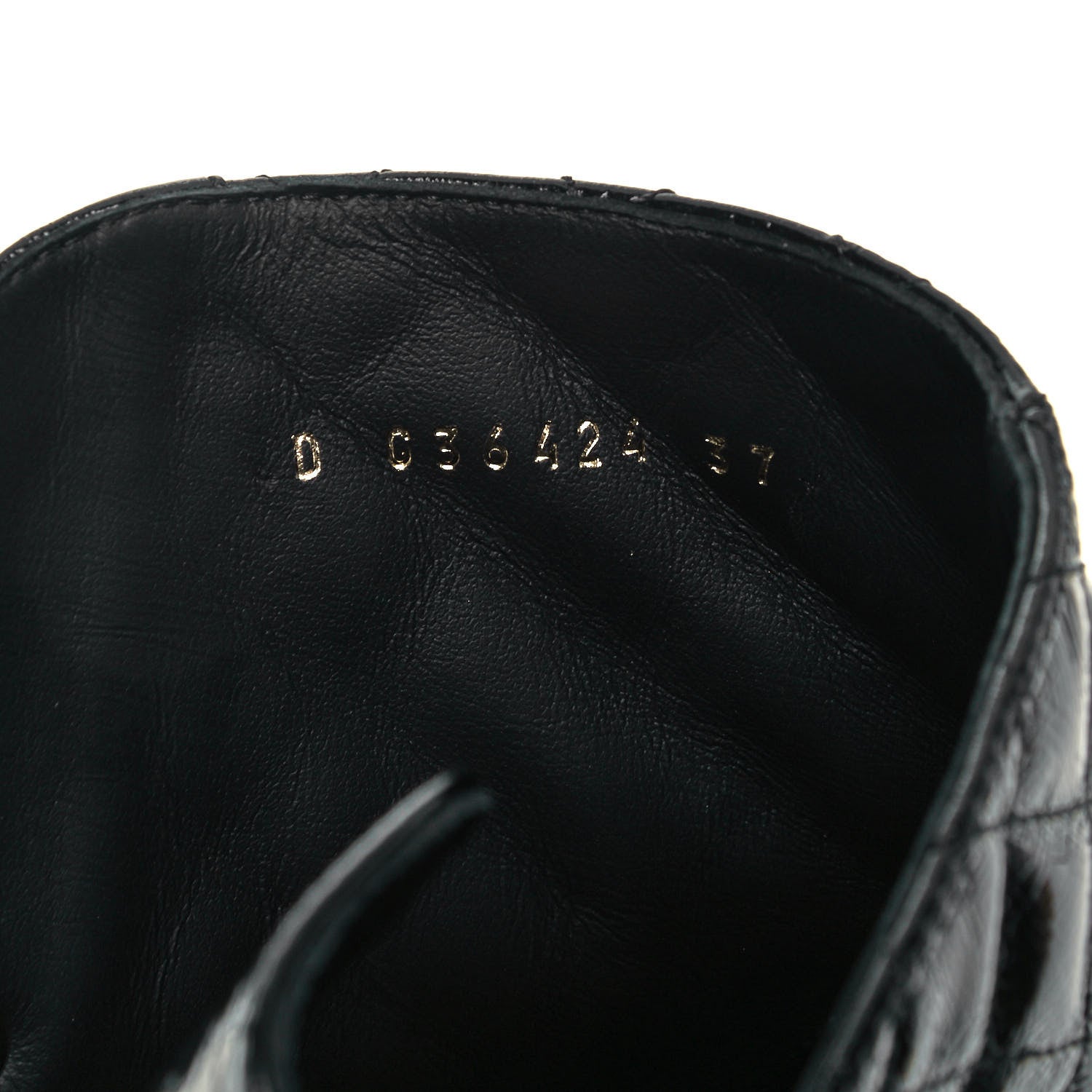 Chanel Shiny Calfskin Quilted Lace Up Combat Boots 37 Black 7 of 7
