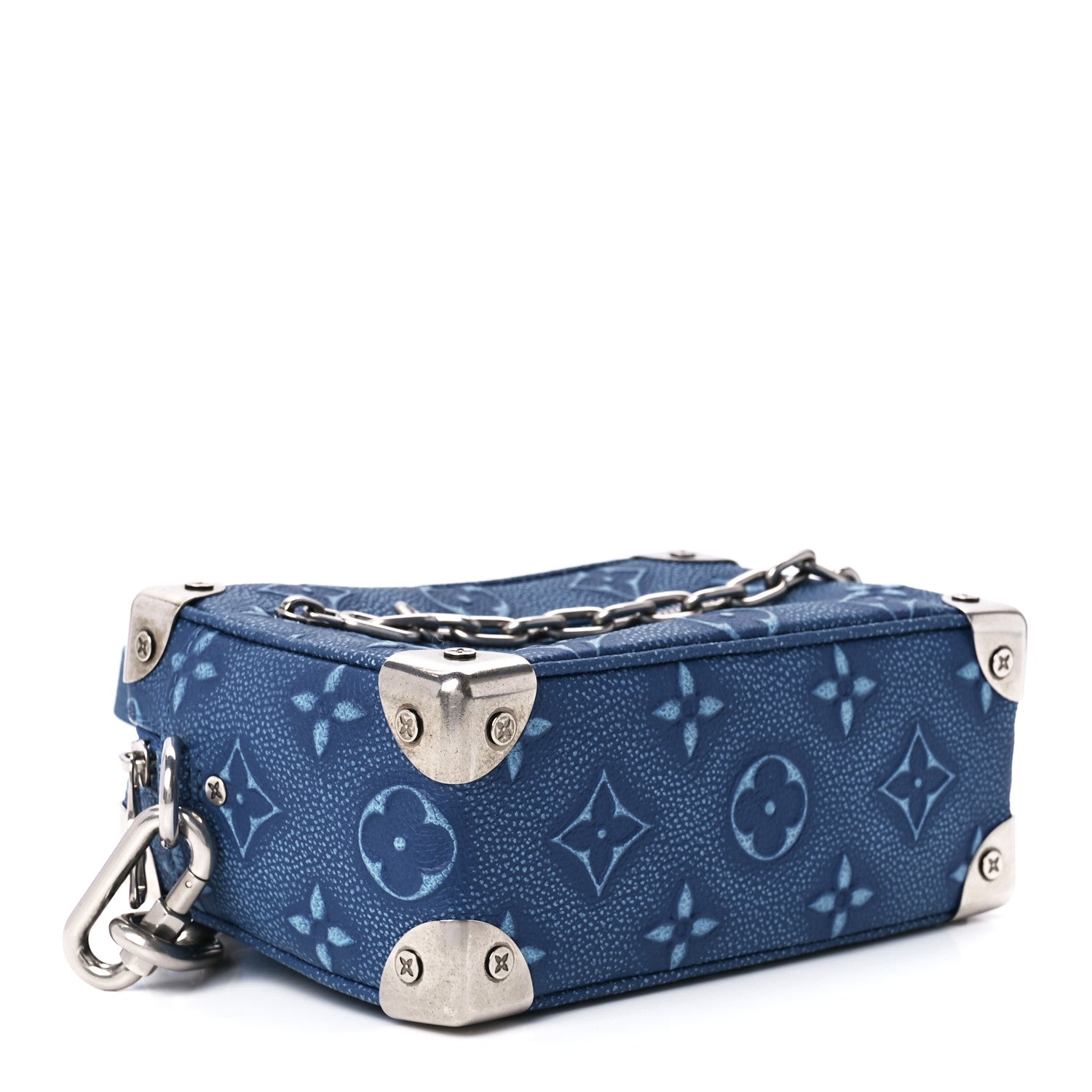 Louis Vuitton Cowhide Monogram Mini Soft Trunk Denim Blue 4 of 10