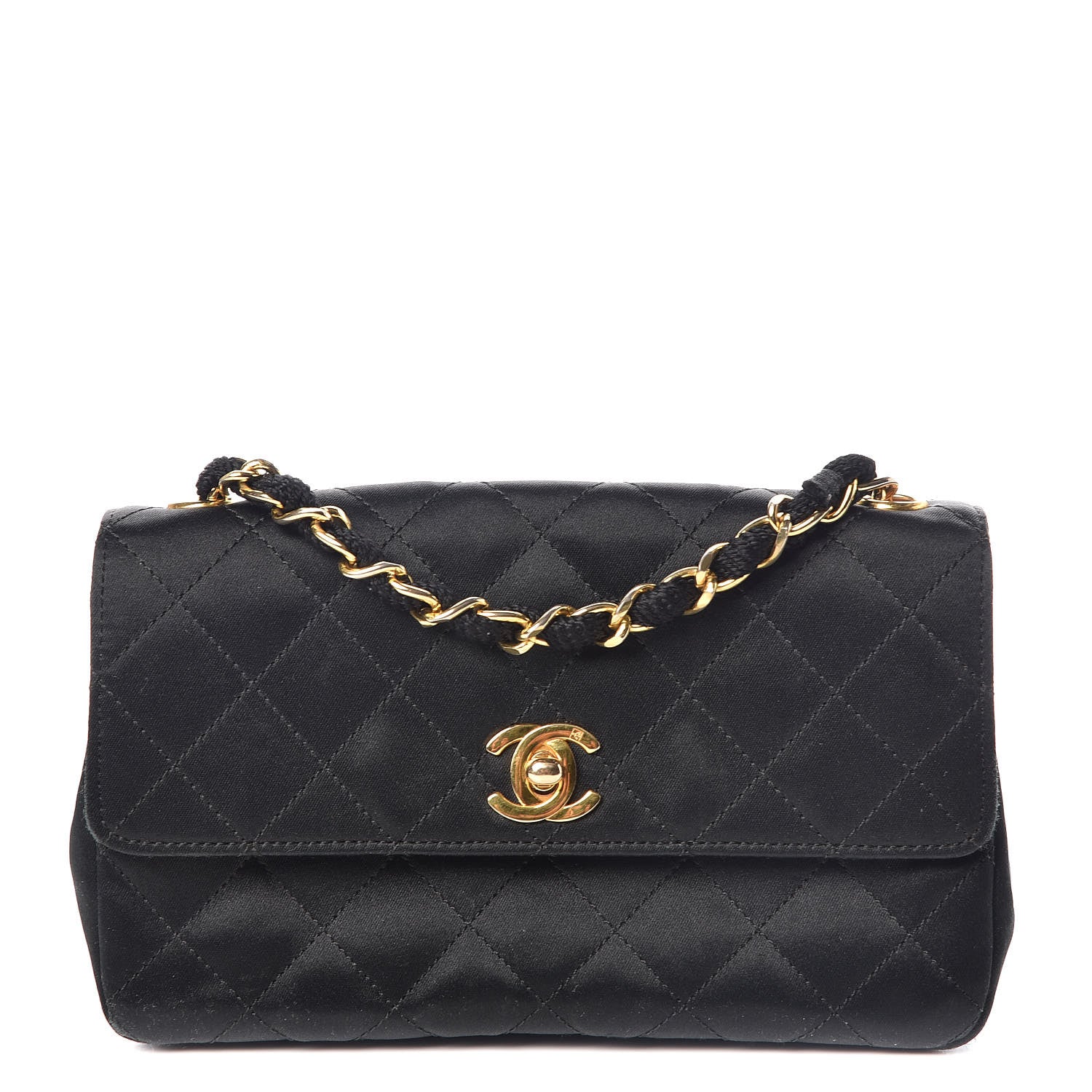 Chanel Satin Quilted Mini Flap Black 1 of 7