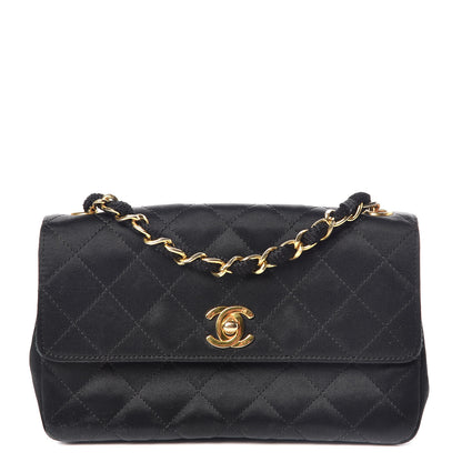 Chanel Satin Quilted Mini Flap Black 1 of 7