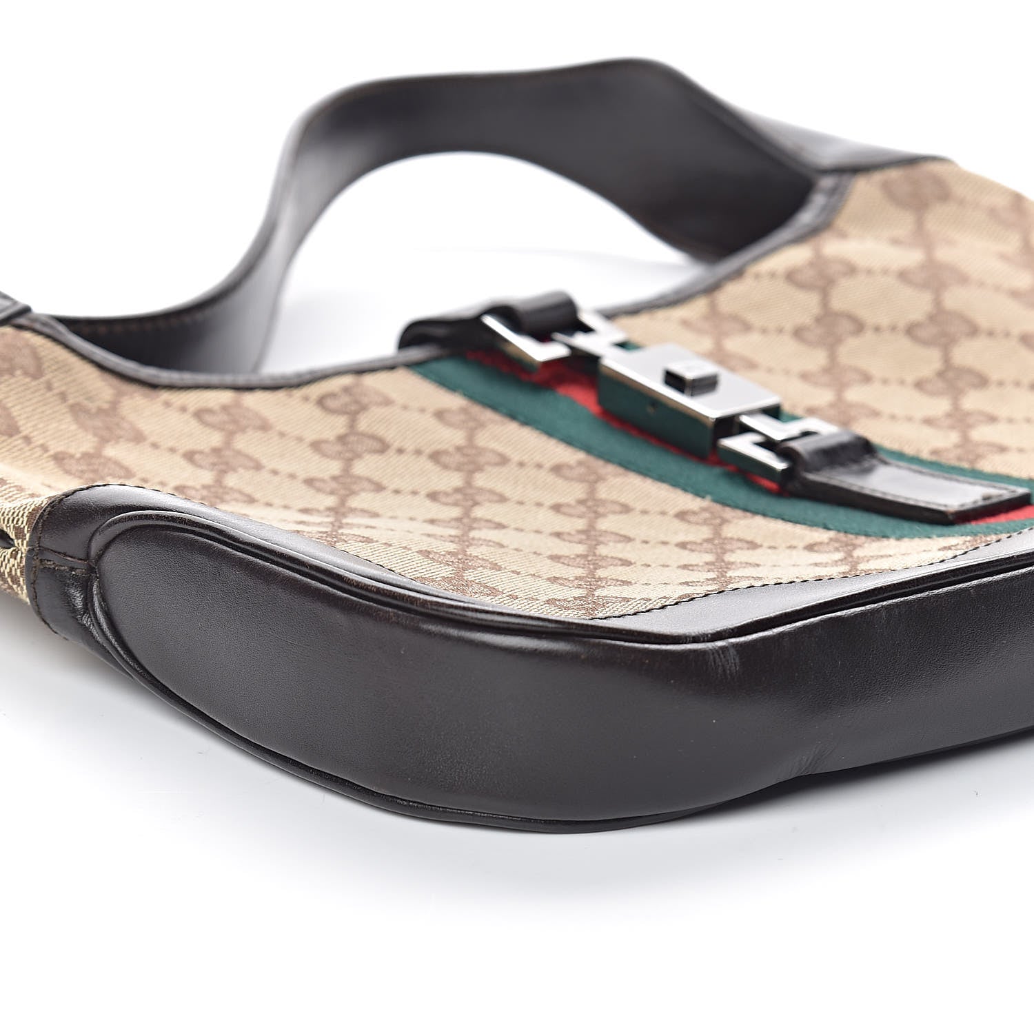 Gucci Monogram Web Jackie O Hobo Dark Brown 7 of 9