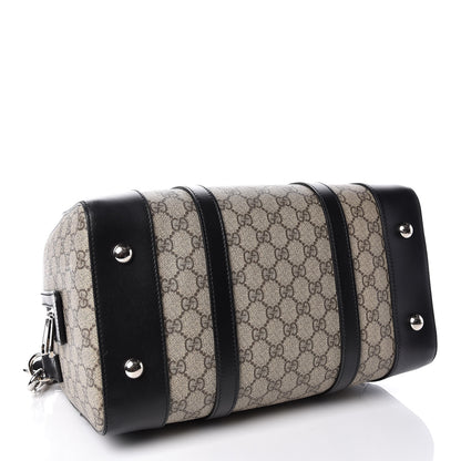 Gucci GG Supreme Monogram Medium Duffle Beige Ebony Black 5 of 14