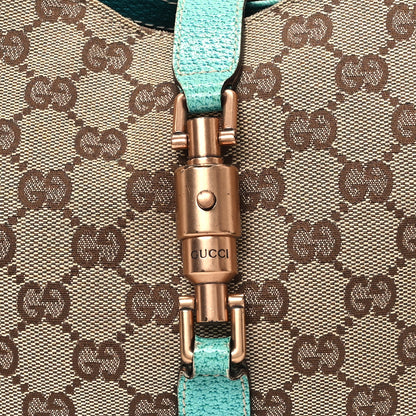 Gucci Monogram Calfskin Large Bardot Shoulder Bag Turquoise 8 of 11