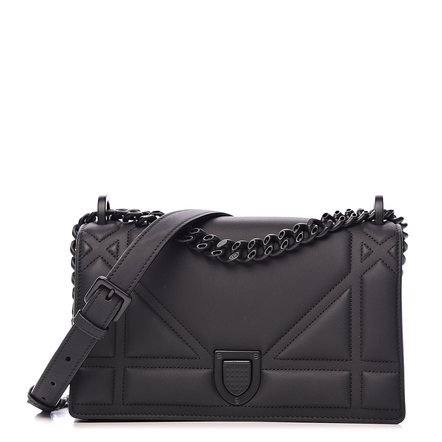 Christian Dior Ultra Matte Calfskin Small Diorama Flap Bag White Black 1 of 12