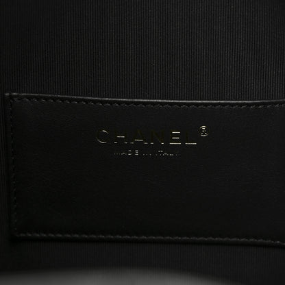 Chanel Shiny Crumpled Calfskin Quilted Medium Chanel 25 Handbag Black 6 of 10