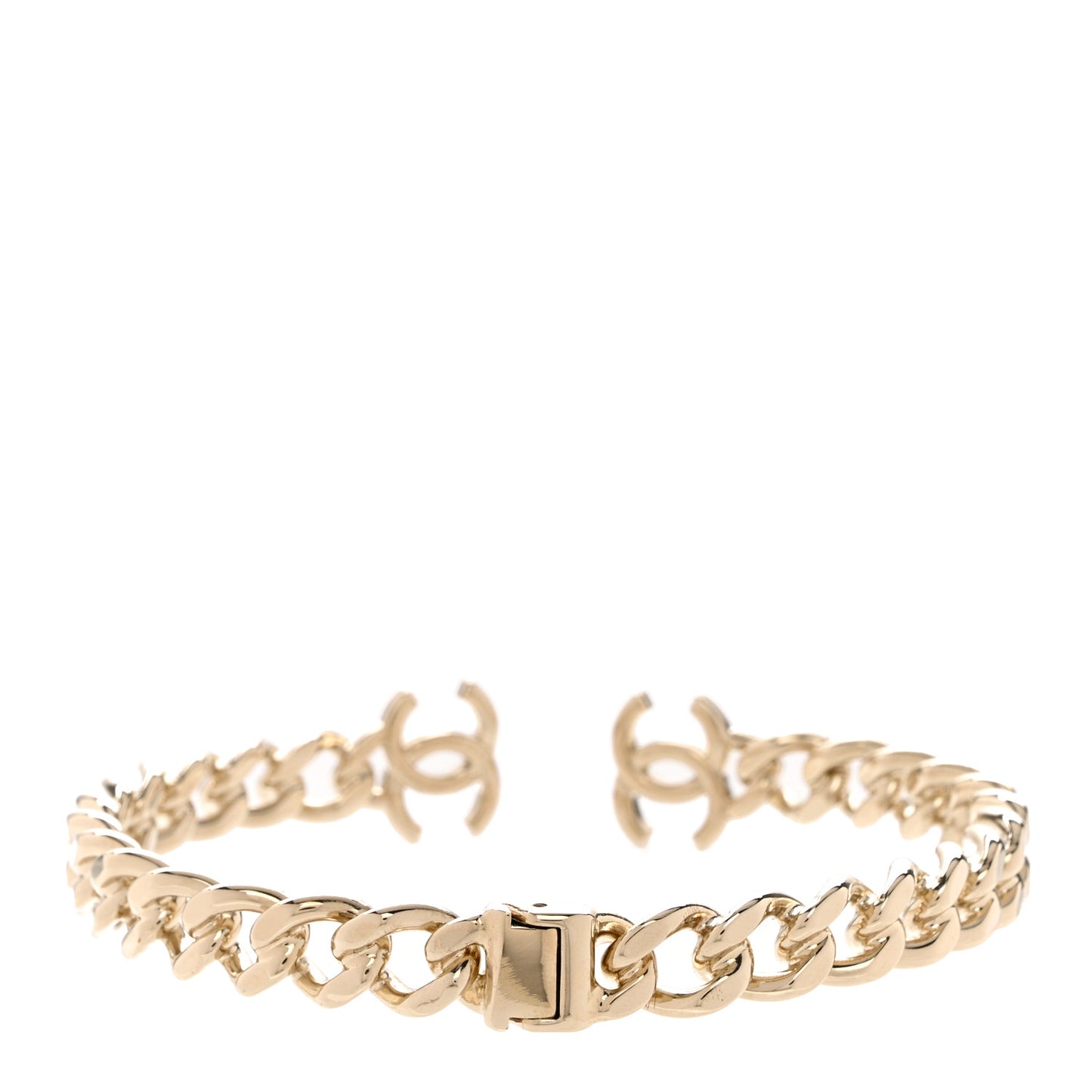 Metal CC Chain Link Choker Necklace S Gold