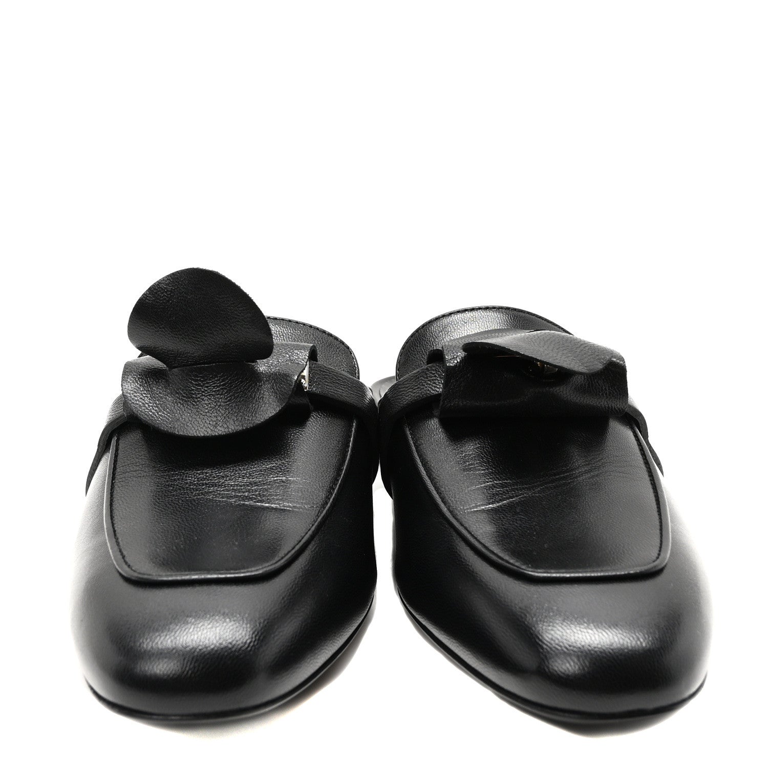 Hermes Goatskin Oz Mules 39 Black 3 of 9
