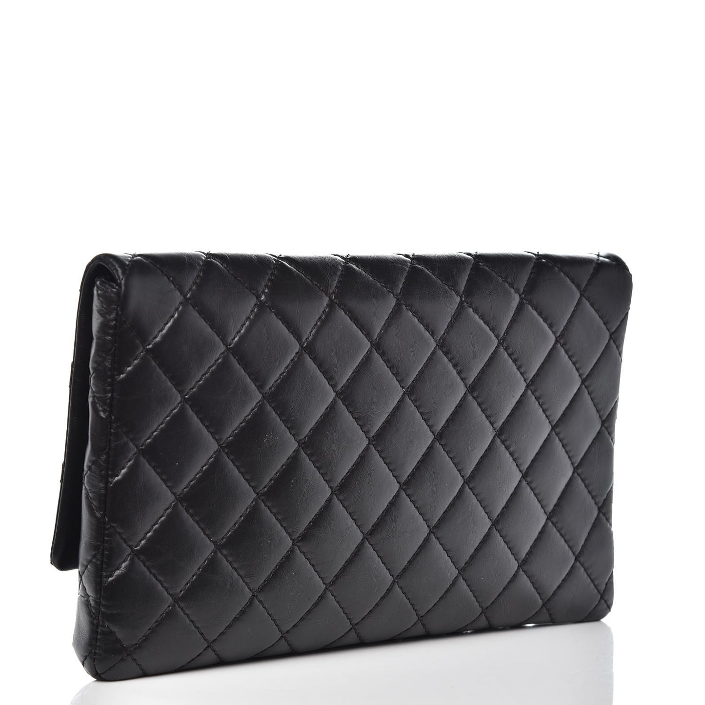 Aged Calfskin Quilted Reissue 2.55 Clutch Black