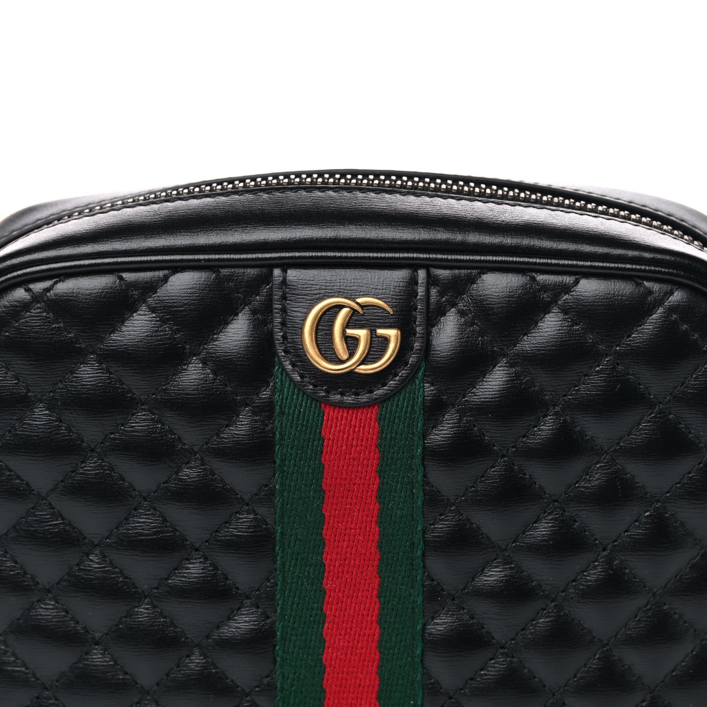 Calfskin Trapuntata Web Mini GG Shoulder Bag Black