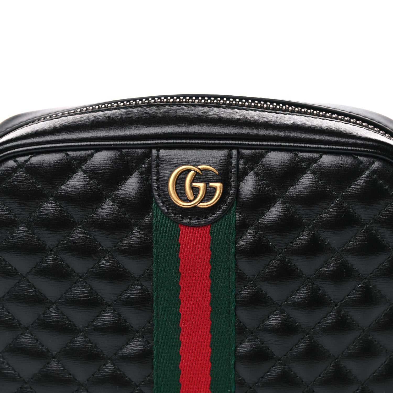 Gucci Calfskin Trapuntata Web Mini GG Shoulder Bag Black 6 of 7