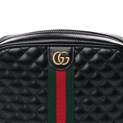 Gucci Calfskin Trapuntata Web Mini GG Shoulder Bag Black 6 of 7