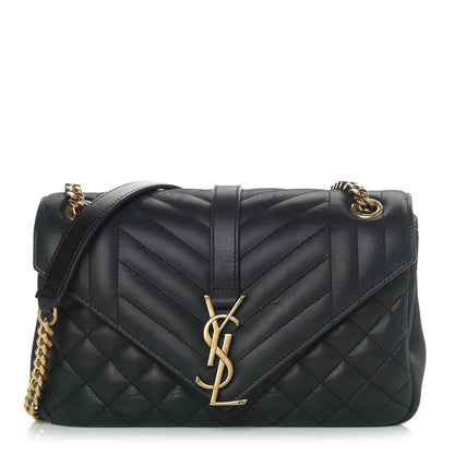 Saint Laurent Calfskin Tri-Quilt Monogram Medium College Bag Black 1 of 9
