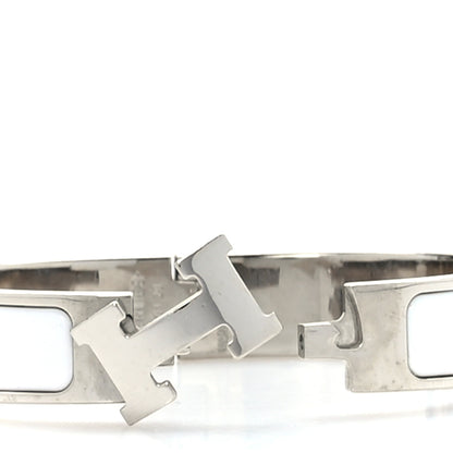 Hermes Enamel Narrow Clic Clac H Bracelet PM White 4 of 5