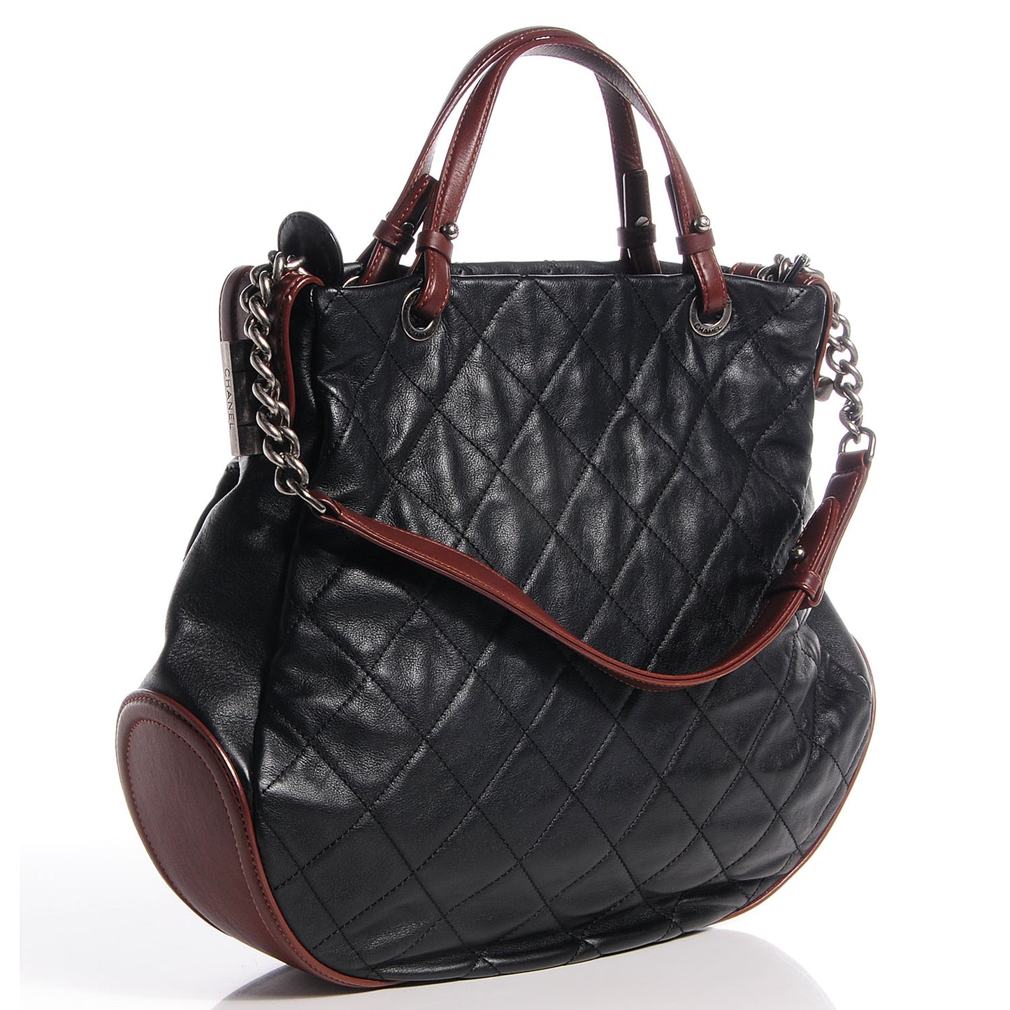 Iridescent Calfskin Country Chic Hobo Black