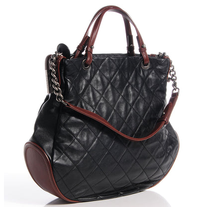 Chanel Iridescent Calfskin Country Chic Hobo Black 3 of 7