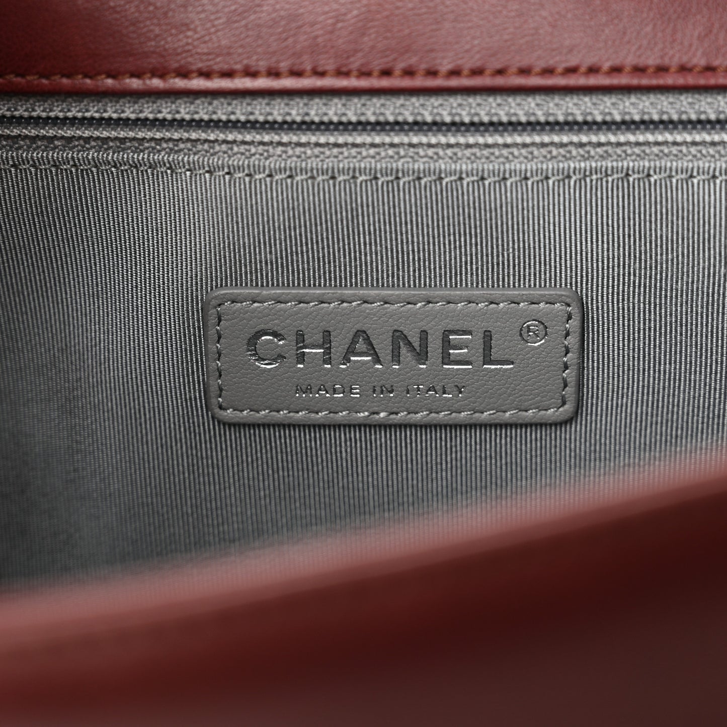 Lambskin Quilted Large Boy Flap Dark Red