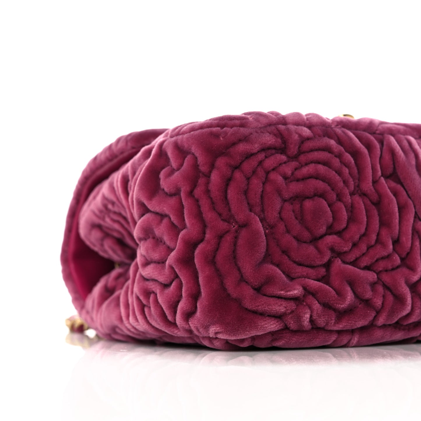 Velvet Camellia Embossed Mini Square Flap Pink