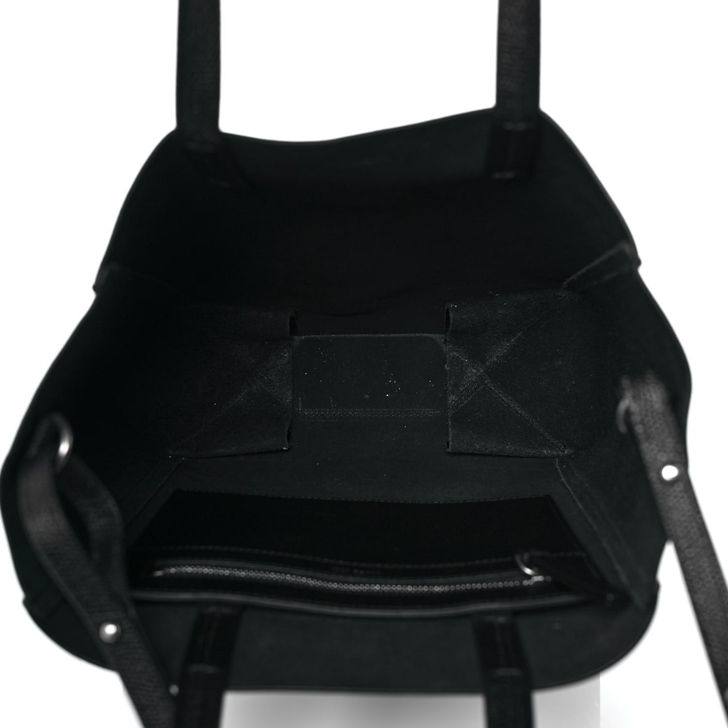 Grained Calfskin Small Vertical Cabas Black