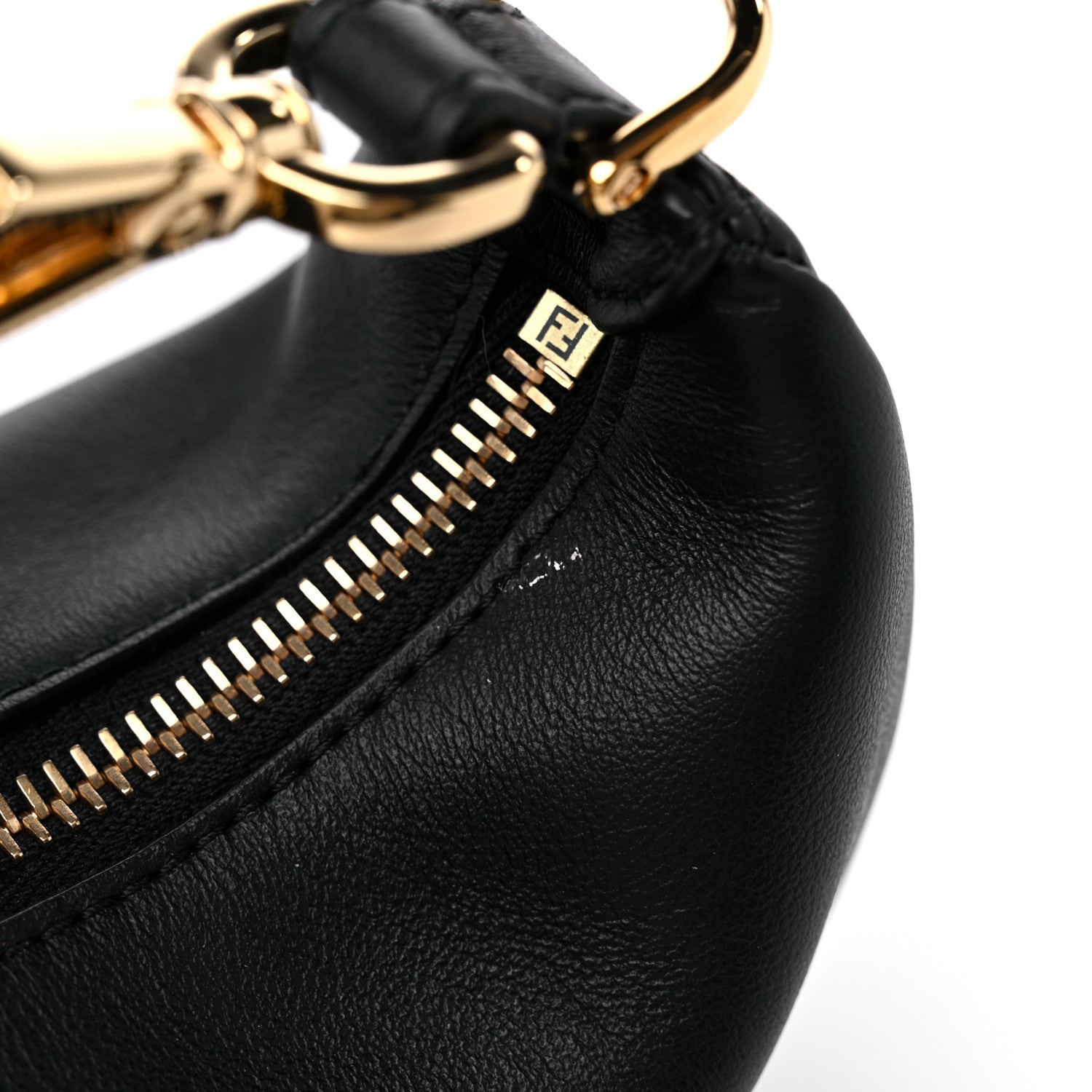 Fendi Vitello Grace Matte Nano Fendigraphy Hobo Charm Black 12 of 14