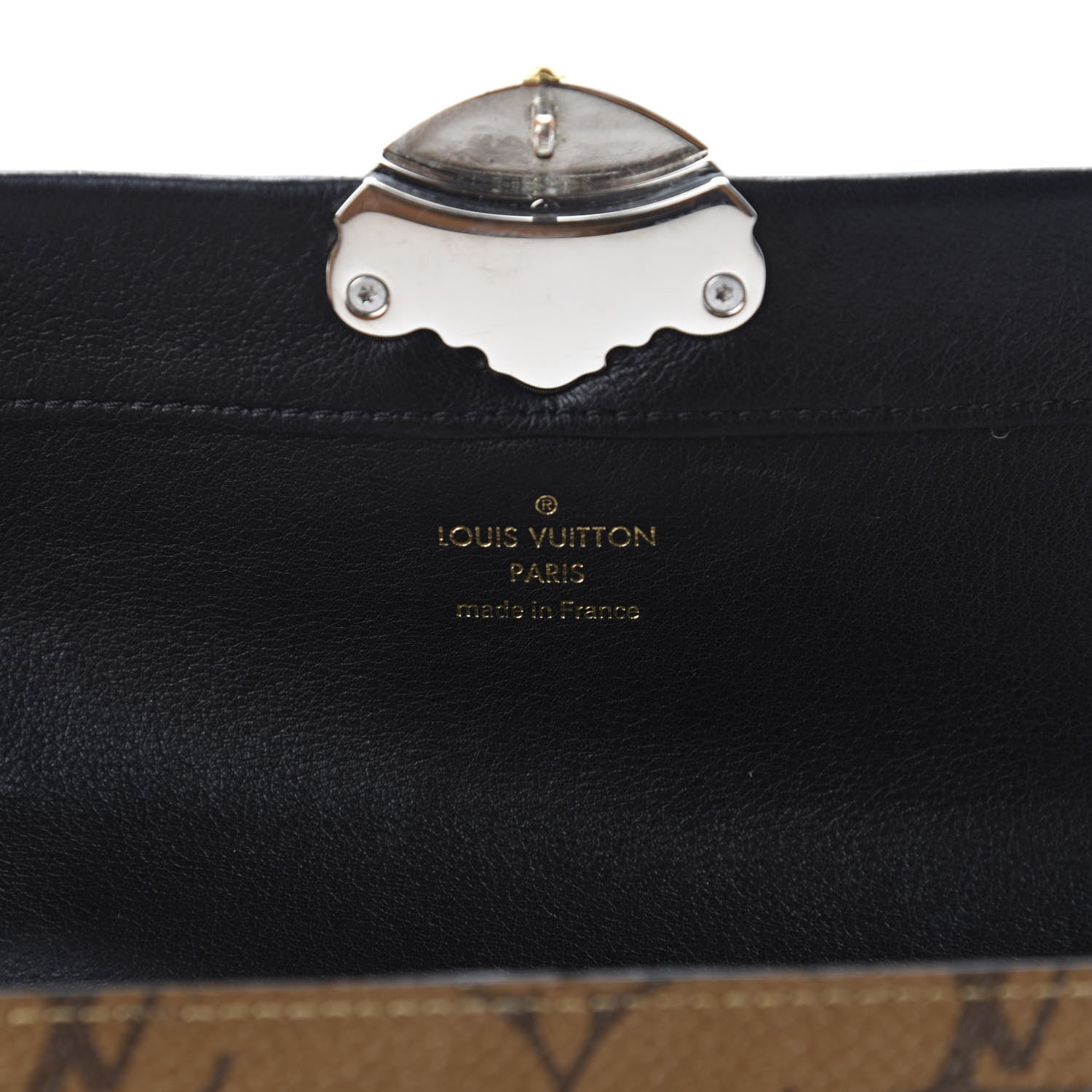 Louis Vuitton Calfskin Reverse Monogram Column Sarah Wallet Black 9 of 11