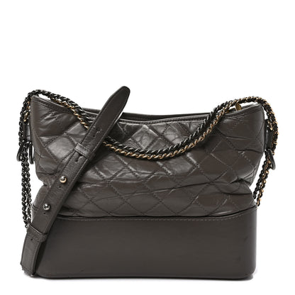 Chanel Aged Calfskin Quilted Medium Gabrielle Hobo Grey 1 of 9
