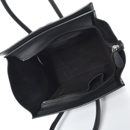 Celine Drummed Calfskin Mini Luggage Black 5 of 15