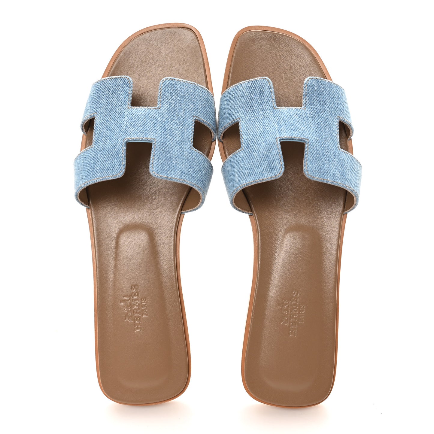 Denim Canvas Oran Sandals 39 Bleu Clair