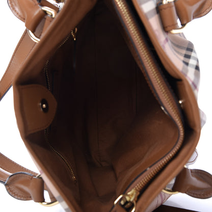 Burberry Haymarket Check Small Northfield Tote Camel 5 of 9