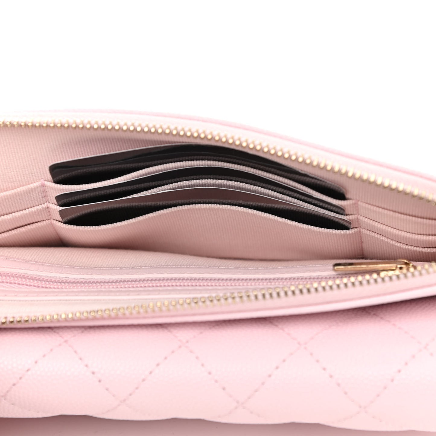 Caviar Quilted Flap Phone Holder With Chain Light Pink