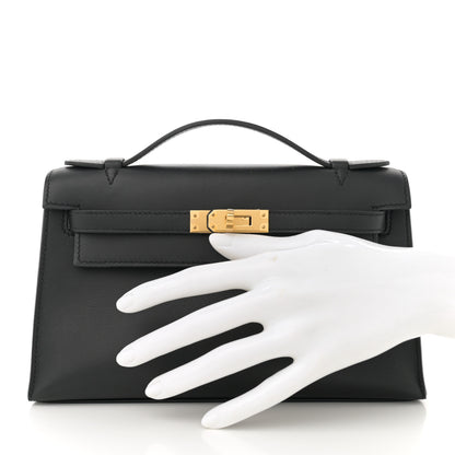 Hermes Swift Kelly Pochette Clutch Black 2 of 11