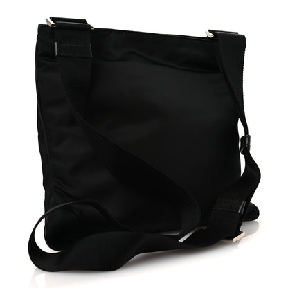Prada Tessuto Nylon Saffiano Flat Messenger Bag Black 2 of 12