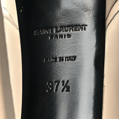 Saint Laurent Calfskin Cap Toe Janis 105 Platform Pumps 37.5 Powder 7 of 12