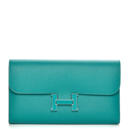 Hermes Epsom Constance Long Wallet Bleu Paon 1 of 14