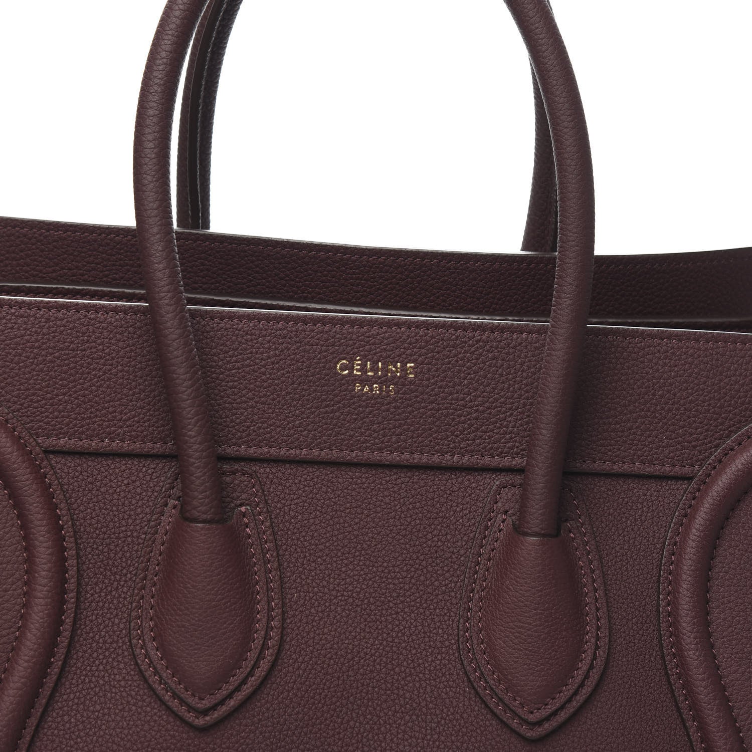 Celine Baby Drummed Calfskin Micro Luggage Burgundy 10 of 10