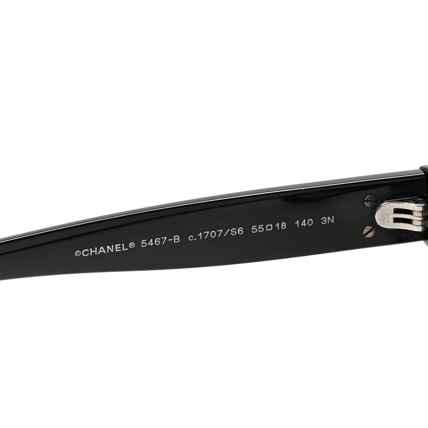 Chanel Acetate Strass Pilot Sunglasses 5467-B Black 5 of 8