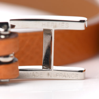 Hermes Epsom Hapi 3 MM Triple Tour Wrap Bracelet S Orange 6 of 6