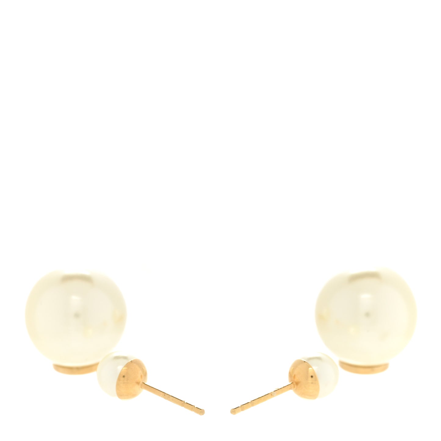 Pearl Crystal Dior Heart Tribales Drop Earrings Gold